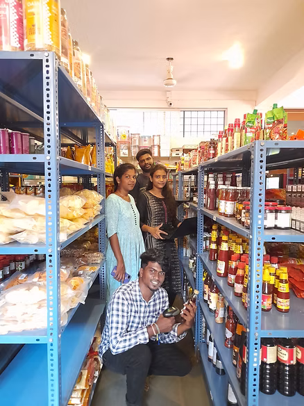 Yuvabe ERP team at Auroville’s Hers supermarket