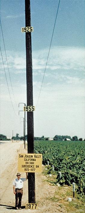 Soil compaction in San Joaquin valley due to groundwater extraction