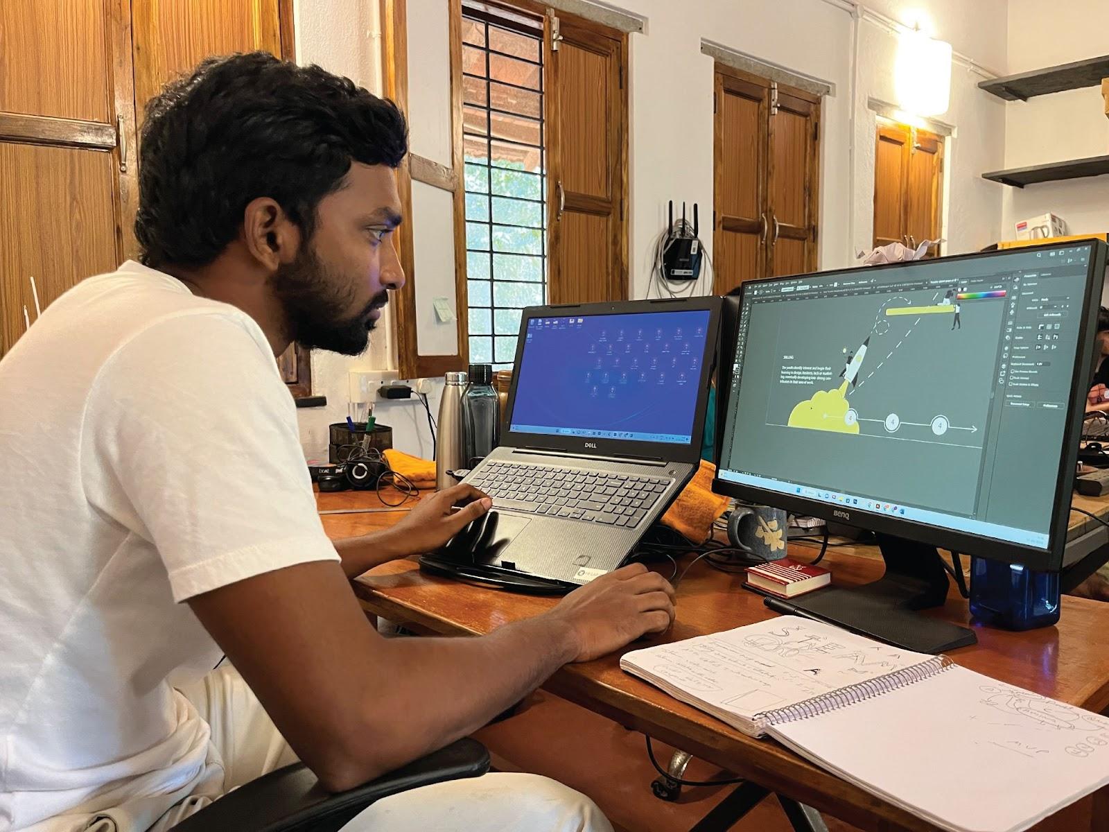 Vignesh has very quickly built himself into a fine illustrator at Yuvabe!